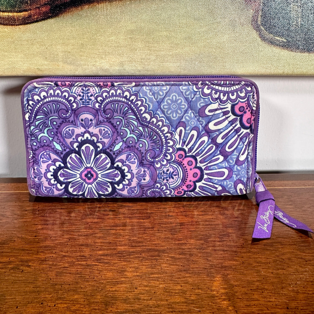 Vera Bradley Lilac Tapestry Zip Wallet