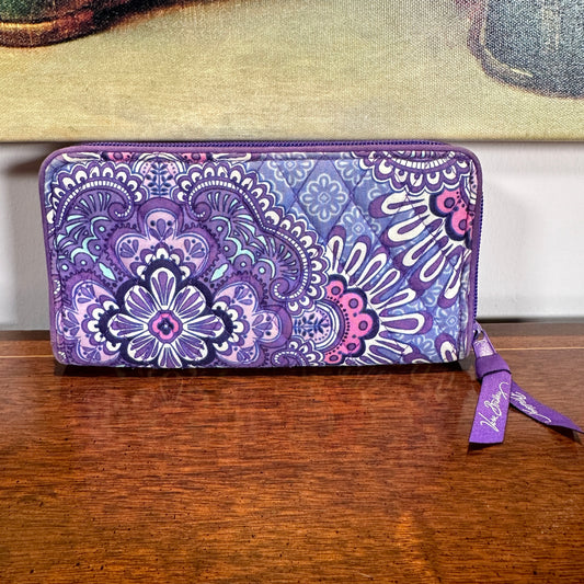 Vera Bradley Lilac Tapestry Zip Wallet