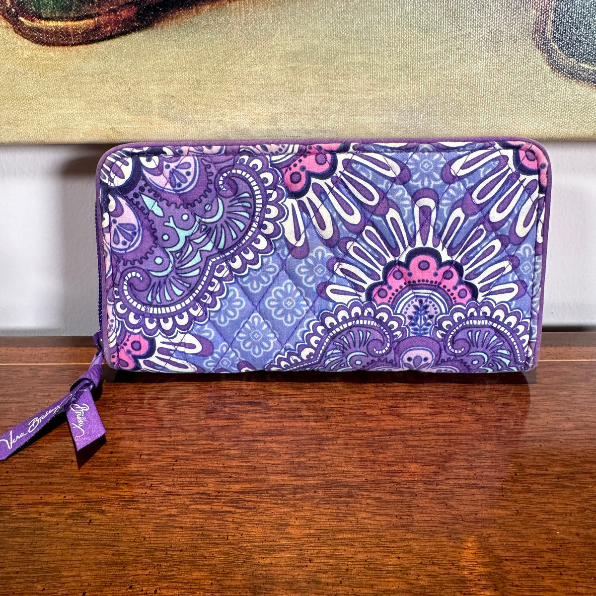 Vera Bradley Lilac Tapestry Zip Wallet