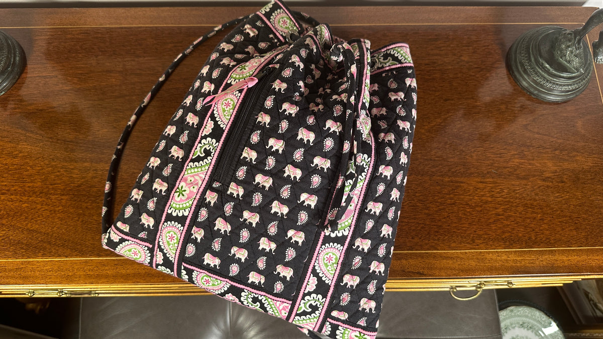 Vera Bradley Pink Elephant Drawstring Backpack